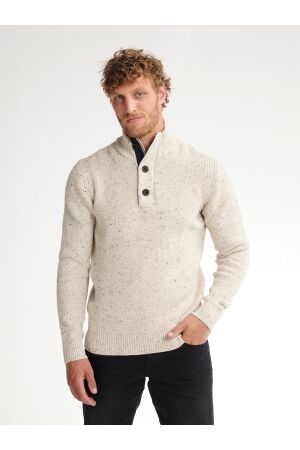 Petrol Petrol knitwear collar m-3050-kwc226 Trui 0009 antique white melee