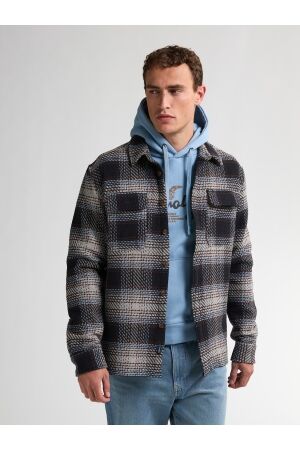 Petrol Petrol shirt long sleeve check m-3050-sil405 Overshirt 9038 light grey melee