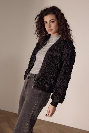 Tramontana Tramontana bomber jacket 3d flowers c02-18-801 Jackets 009000-black