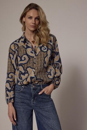 Tramontana Tramontana blouse modern rococo tie detail c15-18-301 Blouse 009995-printblues