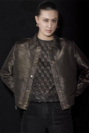 Tramontana Tramontana tailored lurex jacket c52-18-801 Jackets 008100-gold