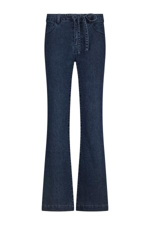 Tramontana Tramontana lurex wide-leg denim trousers b01-18-101 Flare 005033-darkbluedenim