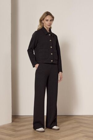 Tramontana Tramontana structured wide-leg trousers e01-18-101 Broek 009000-black