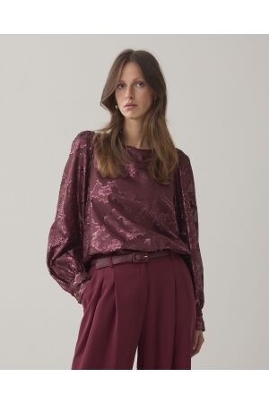 SUMMUM SUMMUM top shiny jacquard 2s3386-12340 Sweater 558 merlot