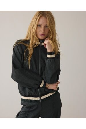 Summum Summum bomber jacket glitter jacquard 650 emerald green