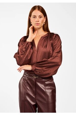 Aaiko Aaiko alanza vis 521 T-shirt Lange mouw 191235 brunette