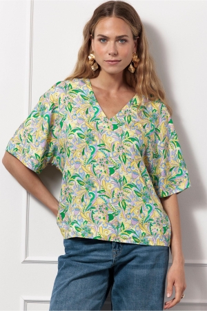 Studio Anneloes Studio Anneloes patty pastel v neck top 12851 T-shirt Korte mouw 9997 multi color