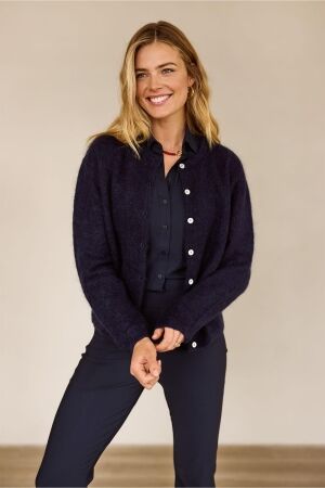 Studio Anneloes Studio Anneloes bibi mohair cardigan 13135 Vest 6900 dark blue