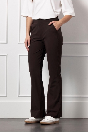 Studio Anneloes Studio Anneloes flair bonded trousers 94800 Flared 8700 espresso