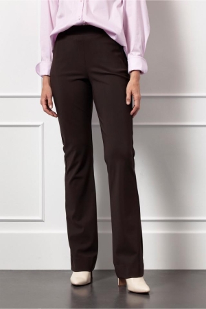 Studio Anneloes Studio Anneloes flair long bonded trousers 94812 Flared 8700 espresso