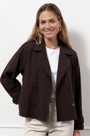 Studio Anneloes Studio Anneloes cato bonded trenchcoat Winterjassen 8700 espresso
