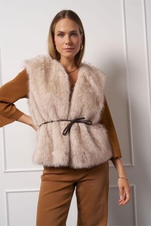 Studio Anneloes Studio Anneloes ivana fur waistcoat 13259 Gilets 1700 ecru