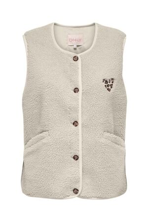 Only Only onlbaby life teddy vest pnt cs Gilets 5003901 birch leo heart batch