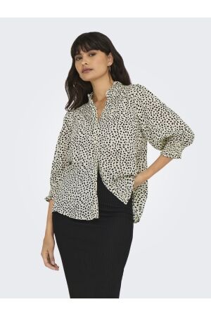 Only Only onlraya 3/4 shirt wvn noos Blouse cloud dancer black graphic dot
