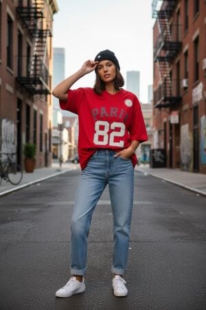 Cars Jeans Cars Jeans torrie oversized 98282 T-shirt Korte mouw 60 red