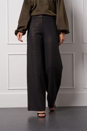 Studio Anneloes Studio Anneloes lexie sparkle waffle trousers 13338 Broek 9002 black/gold