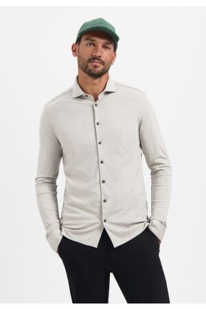 No- Excess No- Excess shirt jersey melange stretch n4180 Overhemd 018 clay