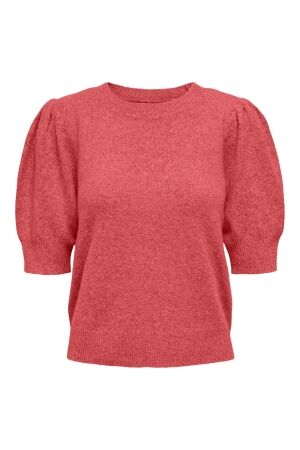 Only Only onlrica life 2/4 pullover knt noos Trui korte mouw mineral red