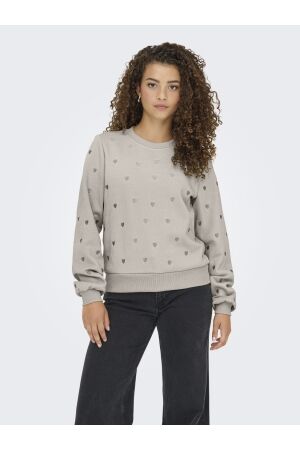 Only Only onlatika l/s o-neck glitter emb. box swt Sweater pumice stone anny hearts