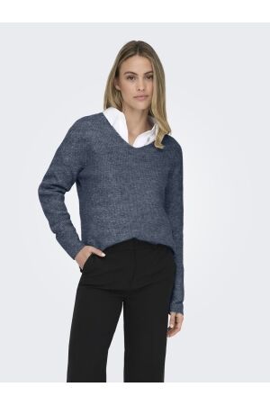 Only Only onlcamilla v-neck l/s pullover knt noos Trui vintage indigo