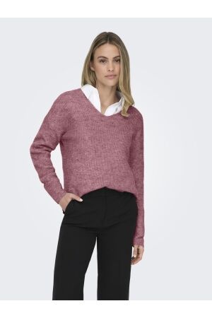 Only Only onlcamilla v-neck l/s pullover knt noos Trui renaissance rose