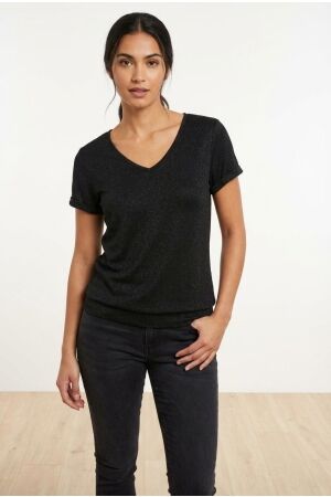 Elvira Casuals Elvira Casuals top lelie e5 25-041 T-shirt Korte mouw 1045 black sparkle