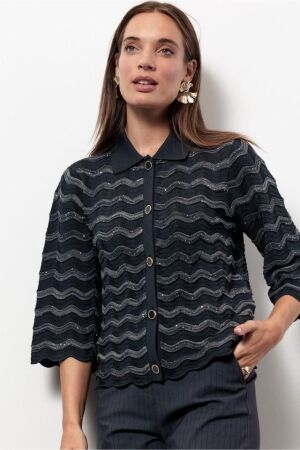 Studio Anneloes Studio Anneloes jacy sequins cardigan 13402 Vest 9800 antraciet