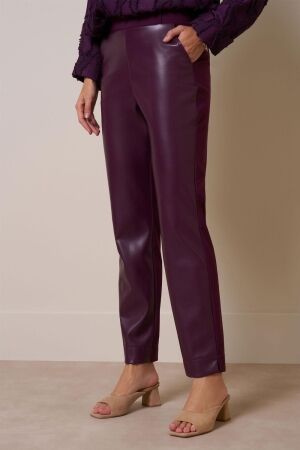 Studio Anneloes Studio Anneloes anne faux leather trousers 13363 Broek 3800 blackberry