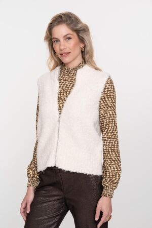 Geisha Geisha pullover sleeveless with zipper 54835-29 Trui 10 off-white