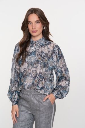 Geisha Geisha blouse 53850-81 Blouse 625 blue/silver