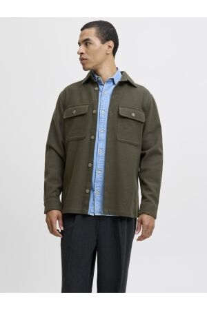 J&J Premium J&J Premium jprrayle melange solid l/s overshirt sn Overshirt peat