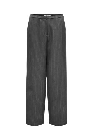 Only Only onlaggie life mw pinstripe wide pant tlr Broek dark grey melange