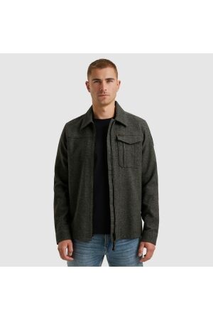 PME Legend PME Legend herringbone woolblend/overshirt 1zip. psi2510218 Overshirt 971 dark grey melee