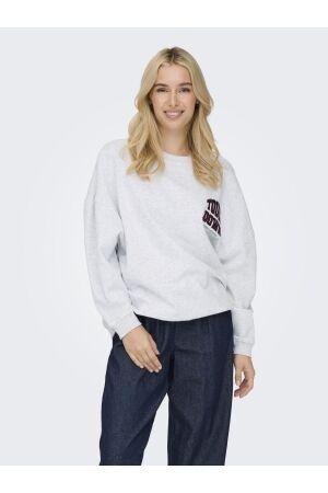 Only Only onlrillo l/s satin print o-neck swt 15356047 Sweater 4839486 light grey melange touc