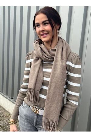HS Fashion HS Fashion sjaal s22553 taupe Sjaals taupe