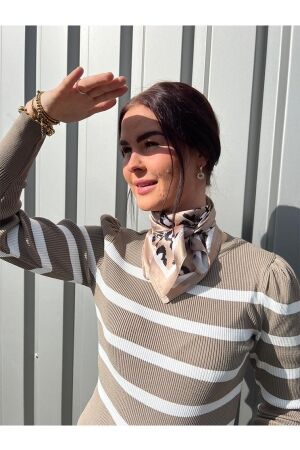 HS Fashion HS Fashion sjaal wj-3079 taupe Sjaals taupe