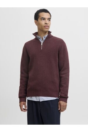 Jack & Jones Jack & Jones jprblamilano stitch knit half zip sn Trui winetasting