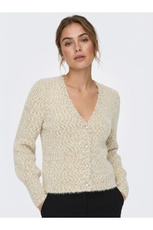 Only Only onlrosette ls cardigan cs knt Vest egret pale gold glitter/ dtm button w. gold