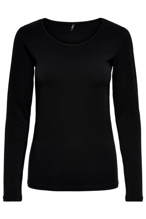 Only Only 15204712 onllive love l/s o-neck top T-shirt Lange mouw black 15204712