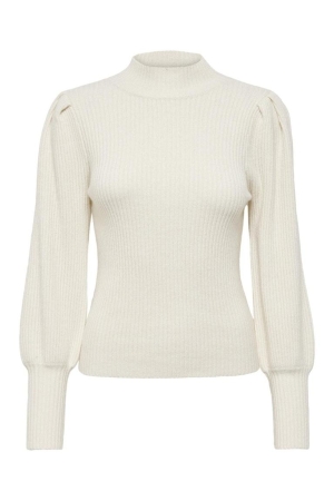 Only Only onlkatia l/s highneck pullover knt noos Trui whitecap gray w. melange