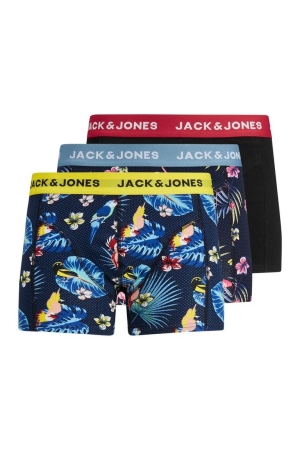 Jack & Jones Jack & Jones jacflower bird trunks 3 pack noos Boxershorts surf the web black - black
