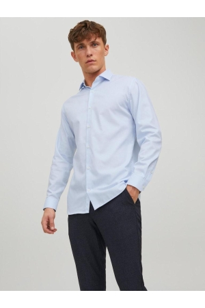 J&J Premium J&J Premium jprblaparker shirt l/s noos Overhemd cashmere blue slim fit